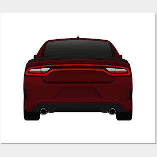 Charger rear Dark-red + black spoiler Posters and Art